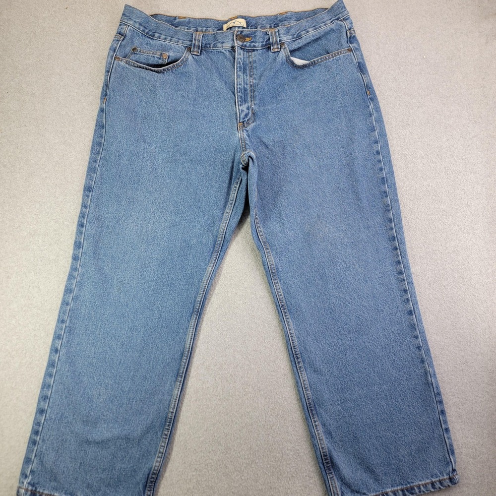 Blue Mountain Jeans Mens 40x30 Blue Regular Fit Straight Leg Denim Zip Fly